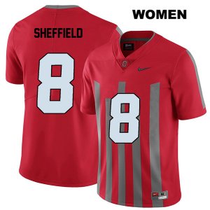 Women's NCAA Ohio State Buckeyes Kendall Sheffield #8 College Stitched Elite Authentic Nike Red Football Jersey UW20B10CE